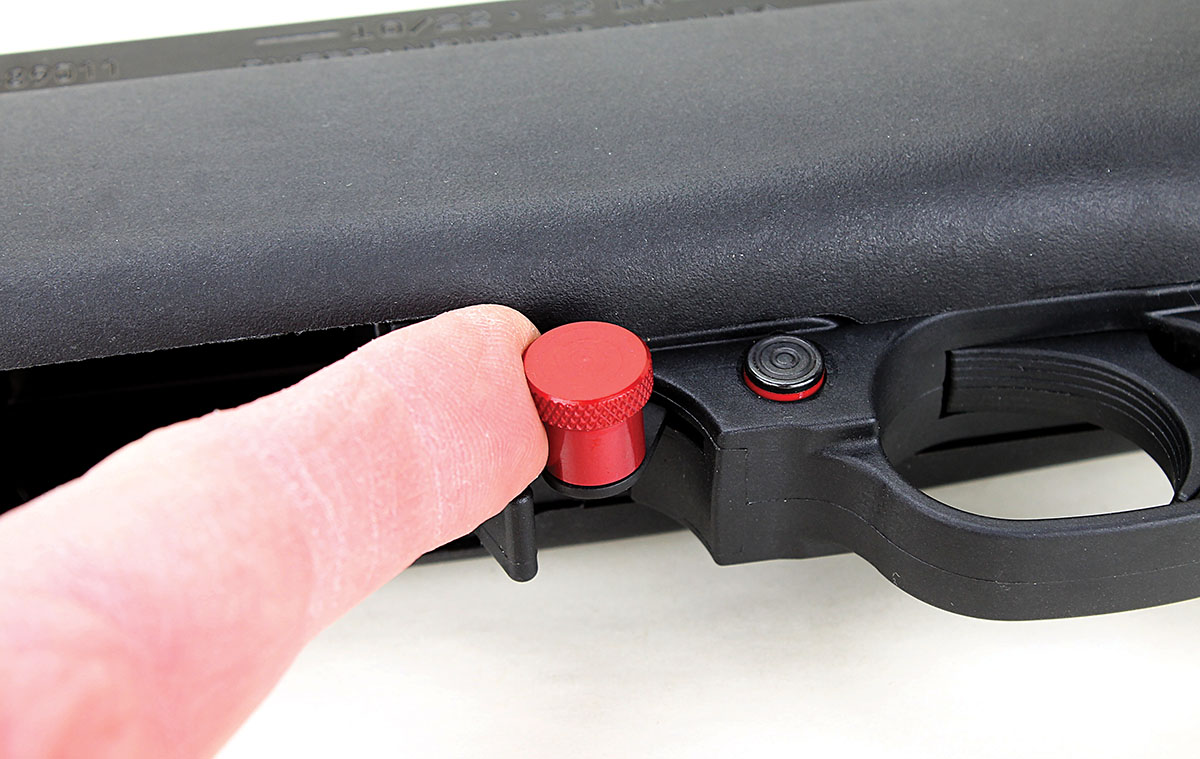 The Bolt Keeper Extended Bolt Lock knob is much easier to manipulate than the factory bolt lock, especially when wearing gloves.